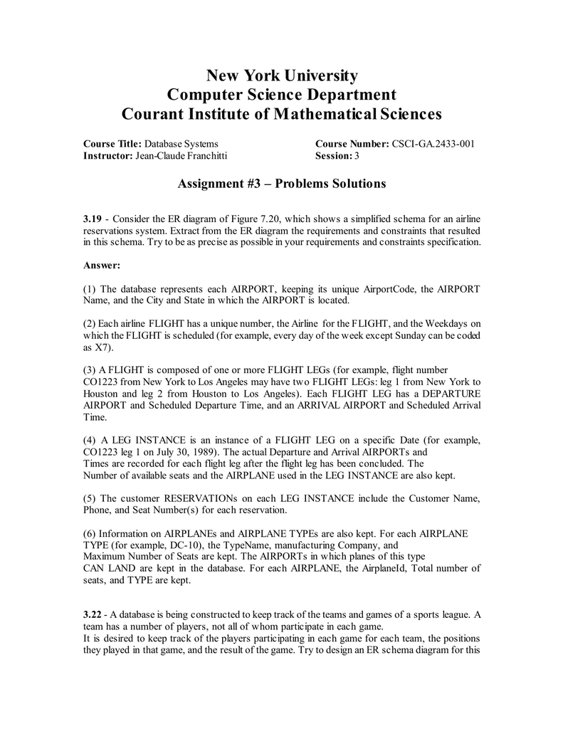 Application Layer - Assignment #2 throughout Er Diagram Examples For Airline Reservation System