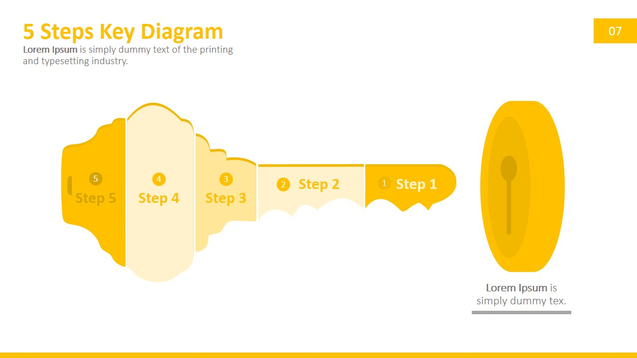 5 Steps Key Powerpoint Diagram - Slidemodel for Key Diagram