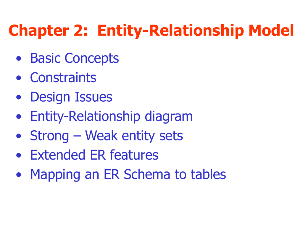 Chapter 2 inside Er Diagram Generalization