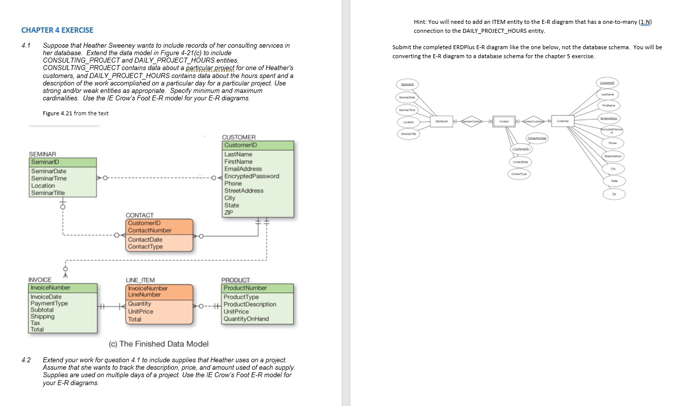 Chapter 4 Exercise Hint: You Will Need To Add An I with Er Diagram Project