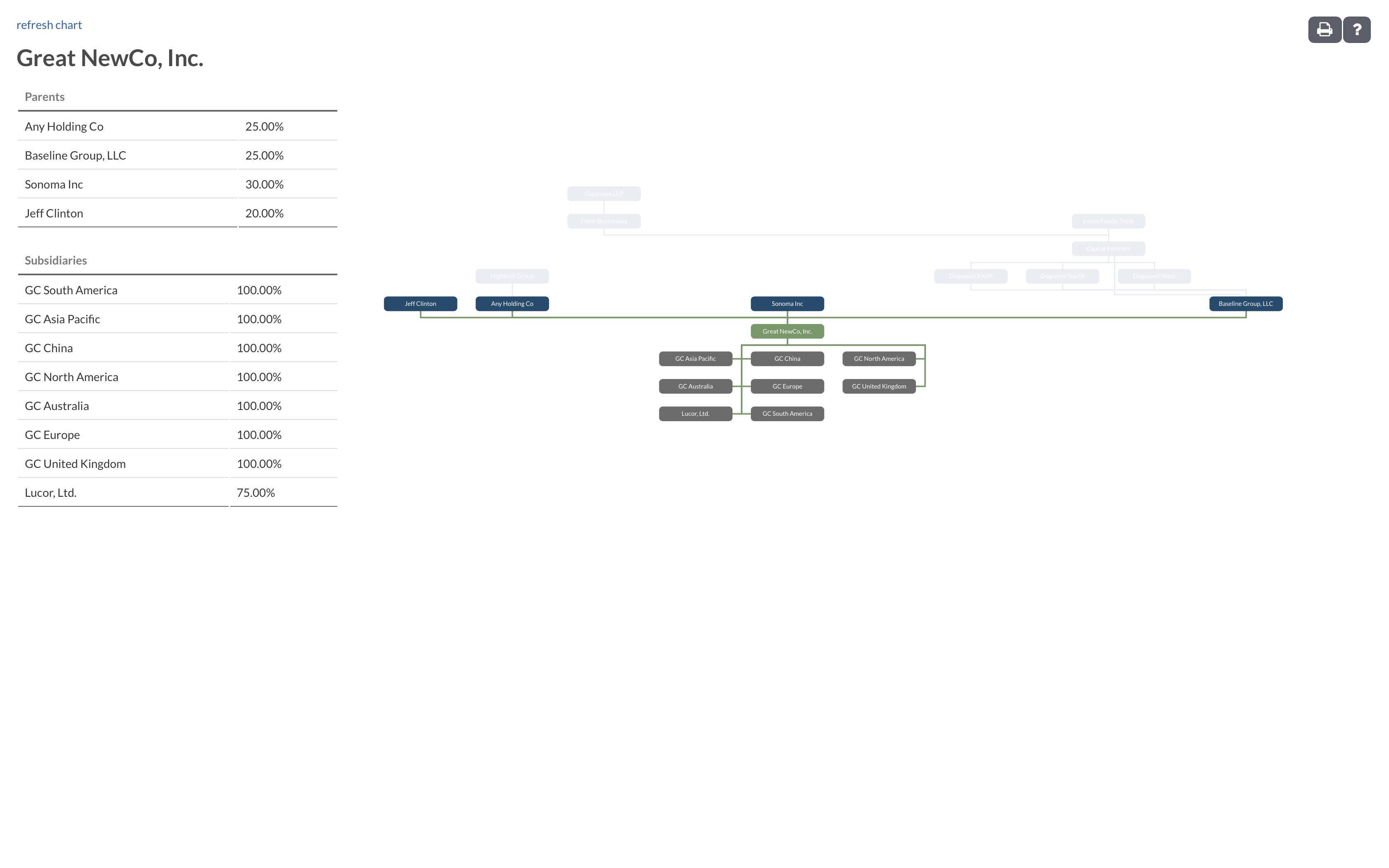 Entity Ownership Structure Chart