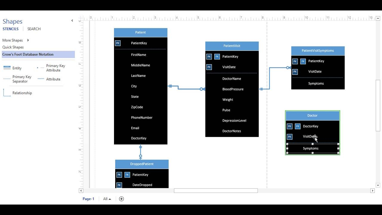 Create An Erd In Ms Visio (Lab 4.1) with Create A Er Diagram In Visio