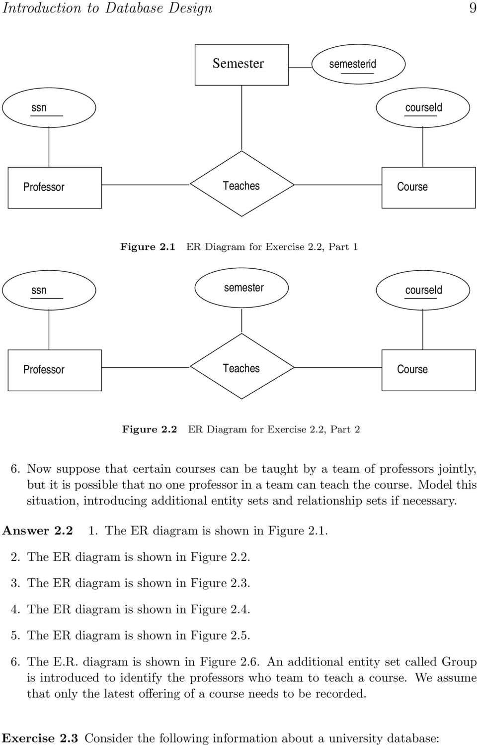 Database Management Systems Solutions Manual Third Edition - Pdf for Er Diagram Exercise