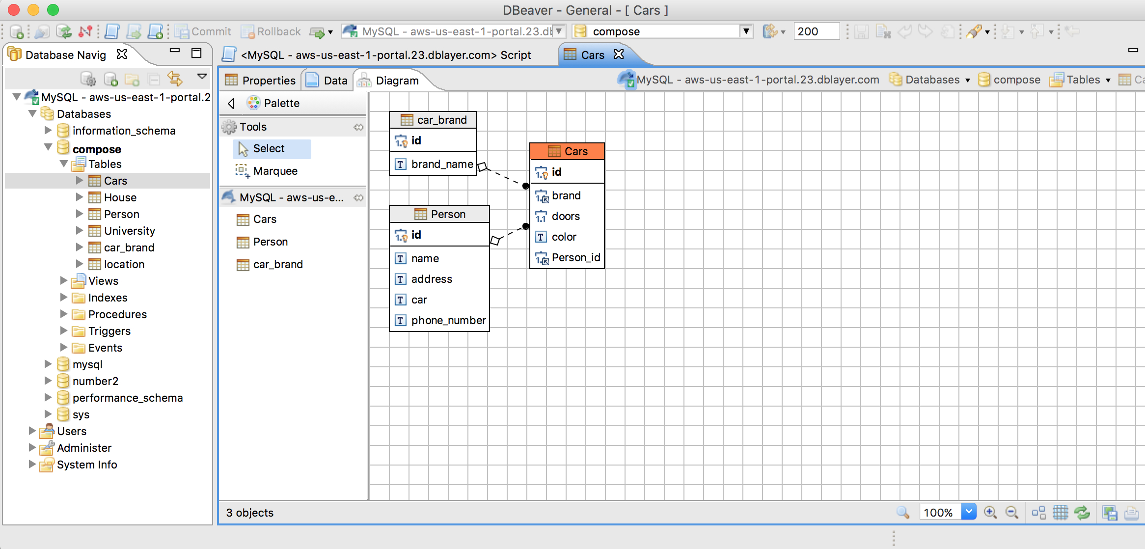 dbeaver er diagram