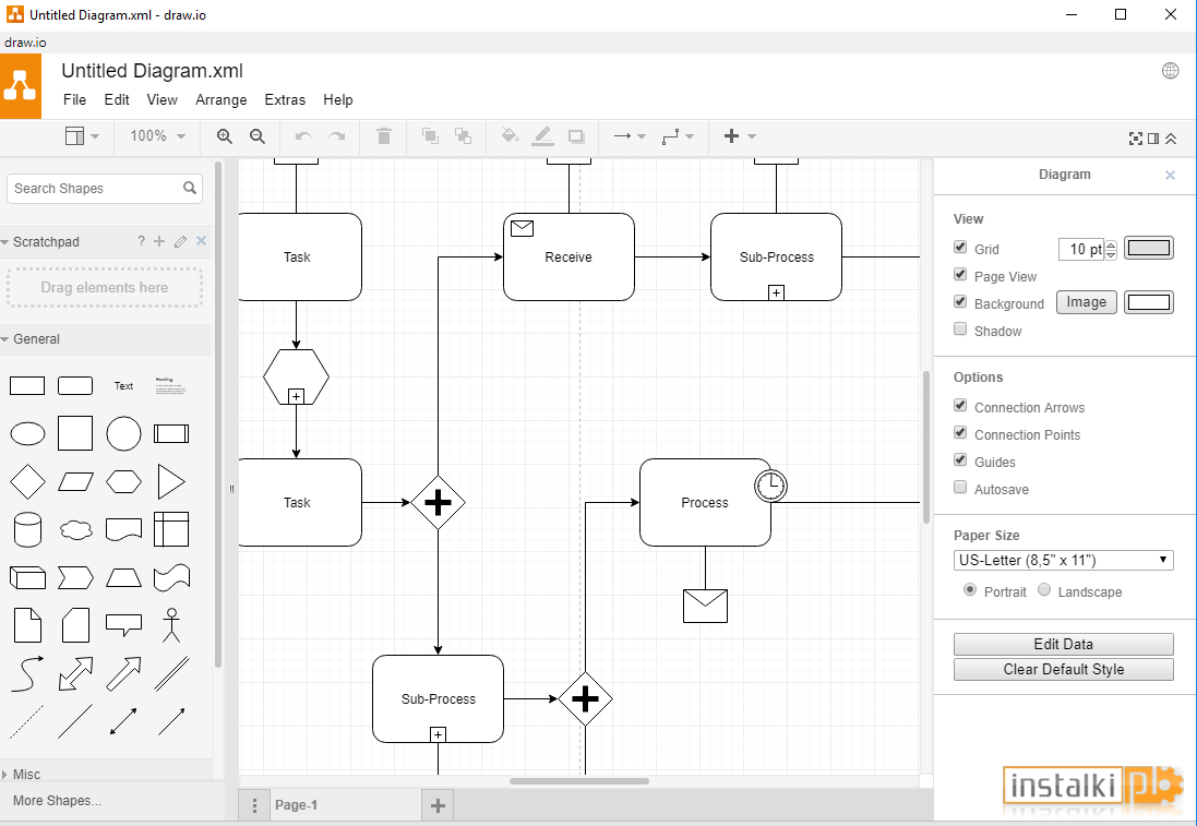 draw.io sequence diagram template