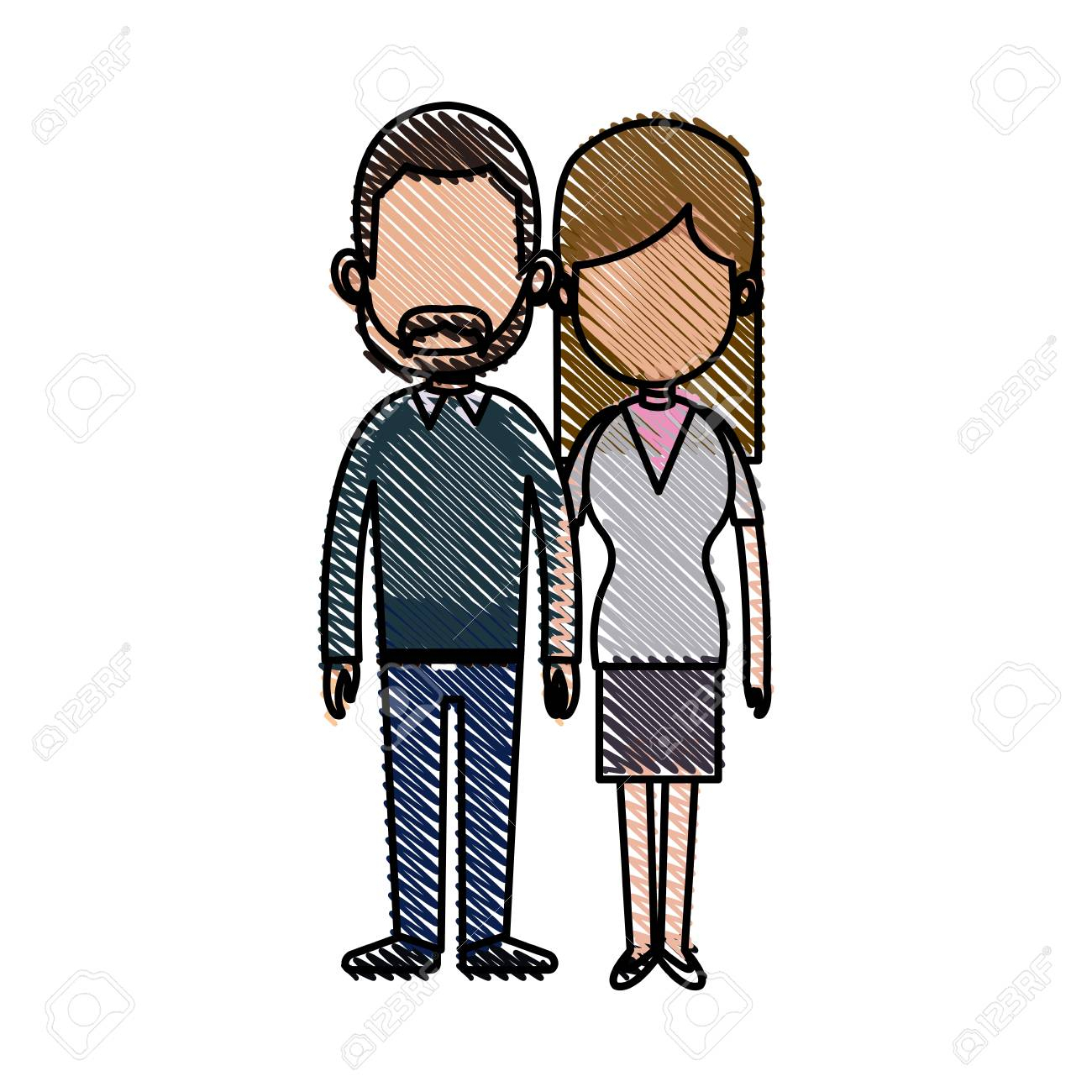 Drawing Couple Lovely Together Relationship Image Vector Illustration inside Drawing Relationship