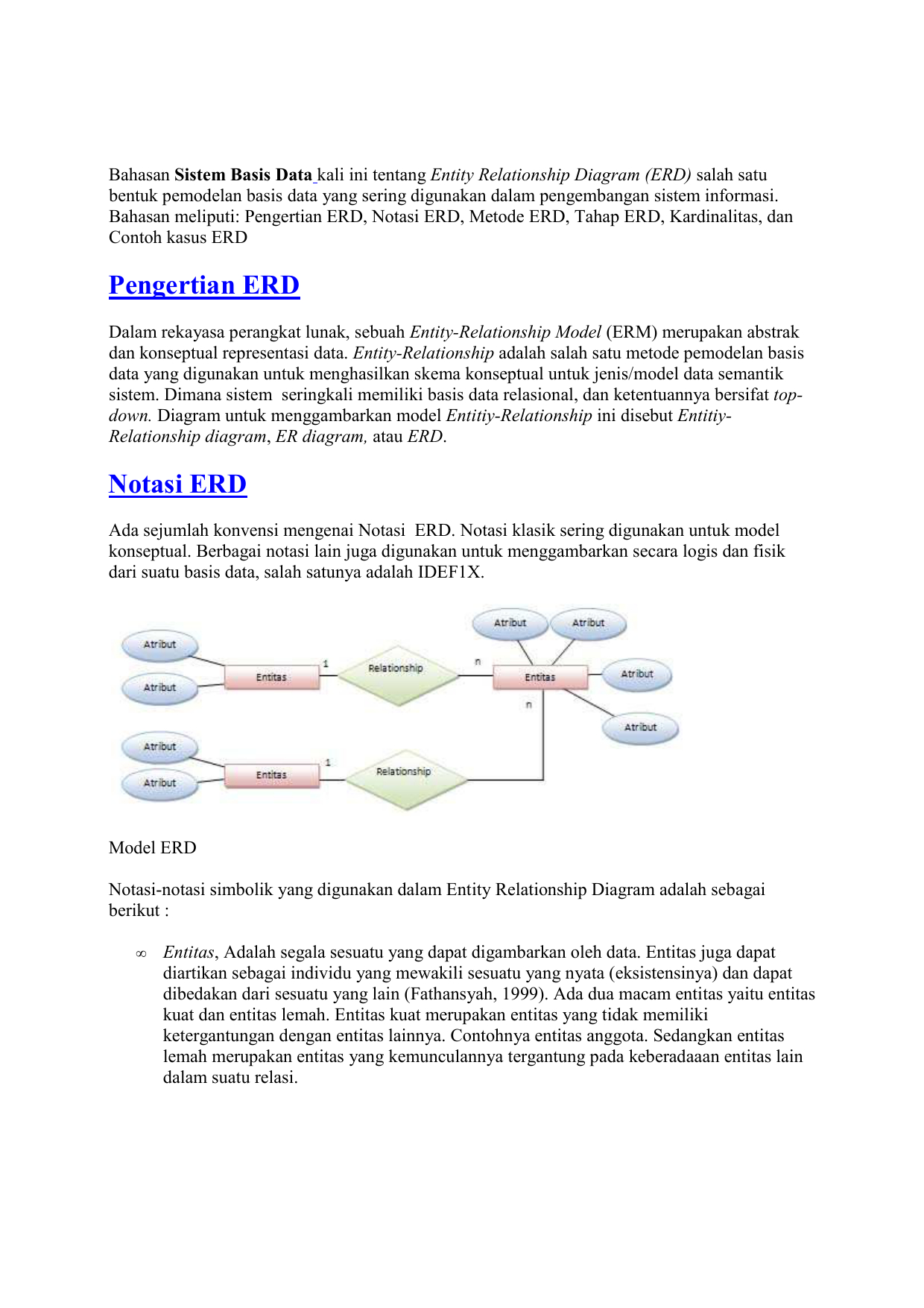 Entity Relationship Diagram inside Simbol Er Diagram Yg Berbentuk Elips