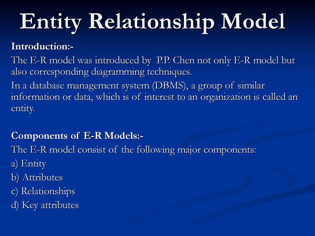 Entity Relationship Model - Ppt Download for Introduction To Er Model