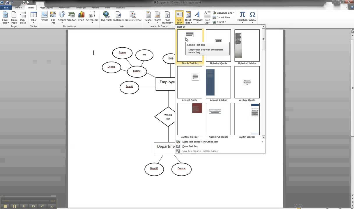 Er Diagram In Ms Word Part 8 - Illustrating Cardinality pertaining to Er Diagram In Word