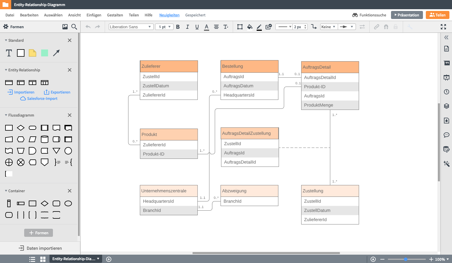 Er-Modell Tool: Erd Online Erstellen | Lucidchart regarding Er Tool