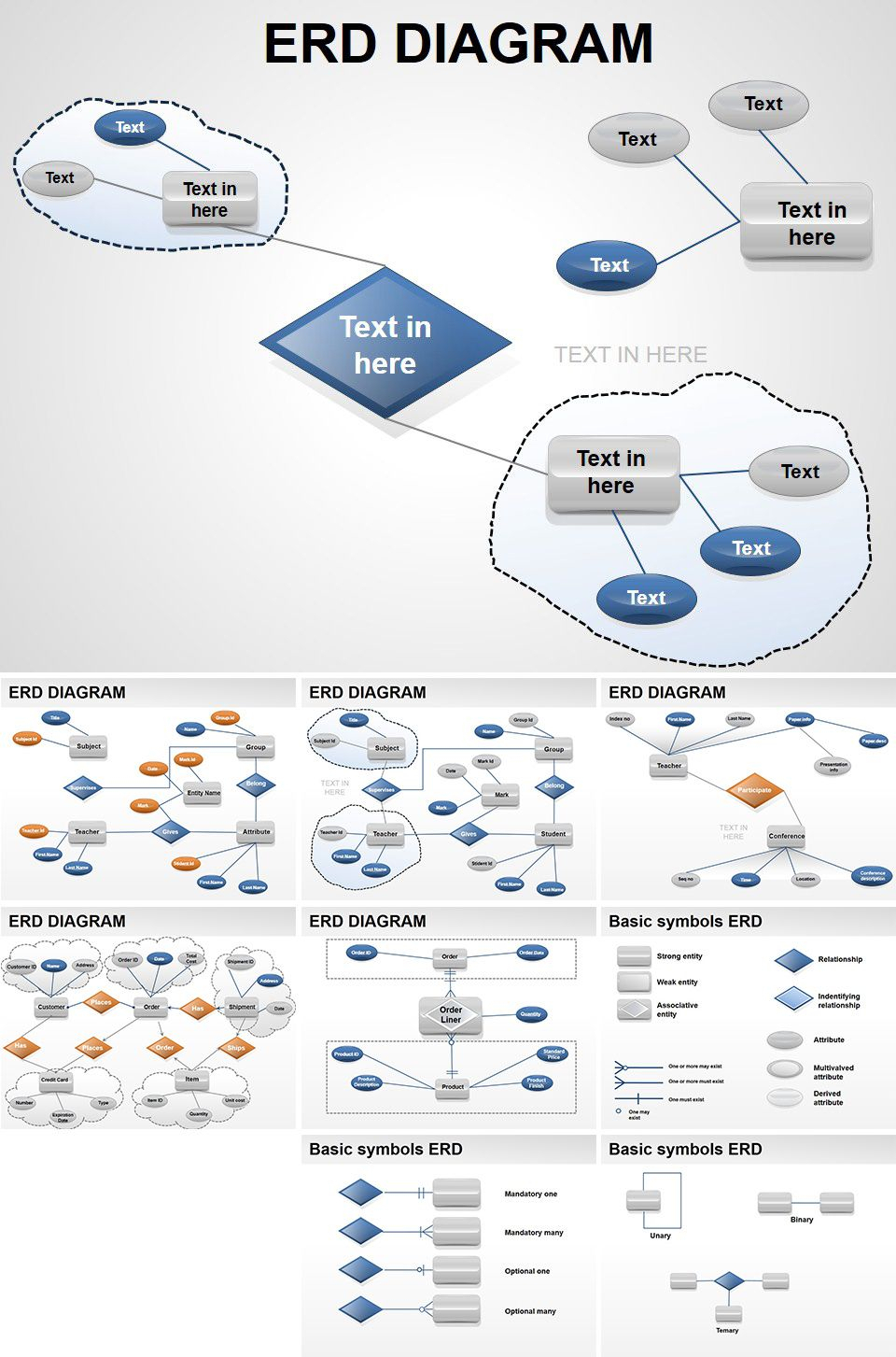 Erd Diagram Entity-Relationship Powerpoint Diagrams with regard to Er Diagram Powerpoint Template