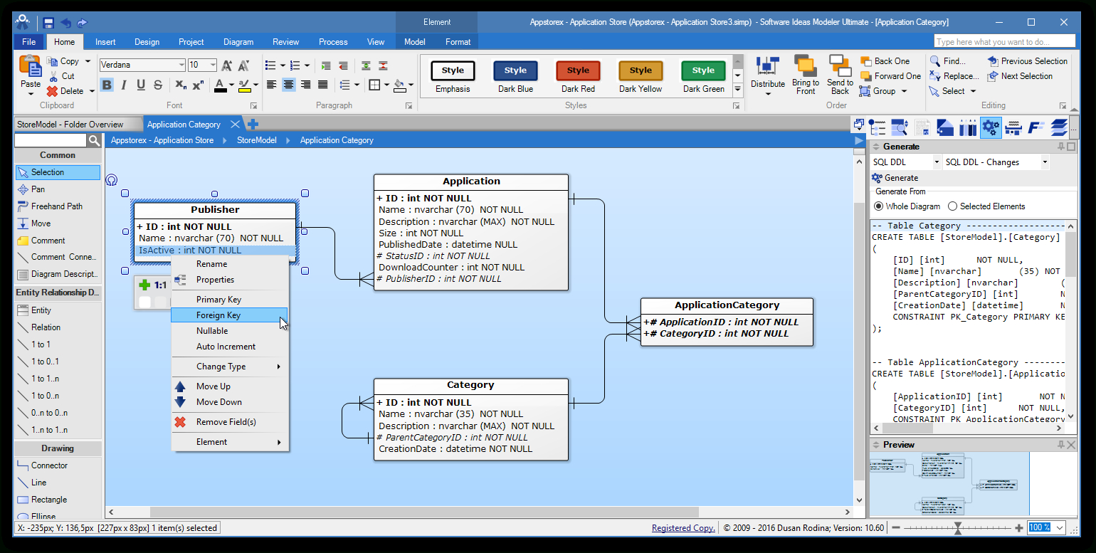 Erd Tool - Entity Relationship Software - Software Ideas Modeler with regard to Er Diagram Generator Free