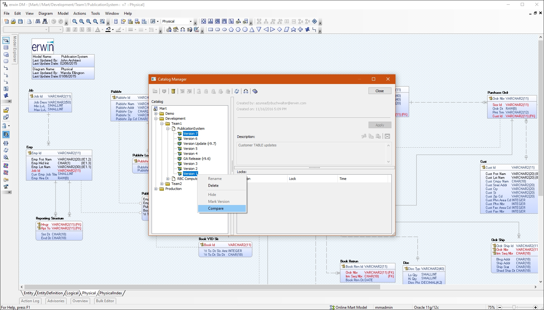 erwin data modeling tool interview questions