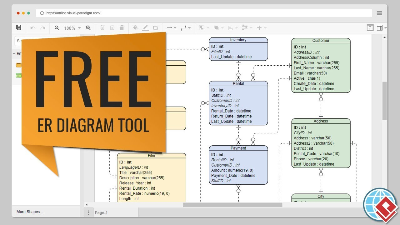 Free Er Diagram (Erd) Tool inside Er Diagram Design Tool