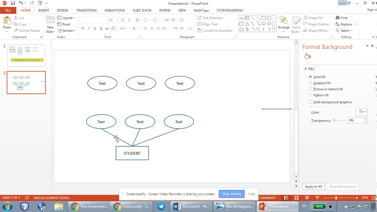 How To Draw Er Diagrams Using Microsoft Powerpoint - Part 1 within Er Diagram Word Template