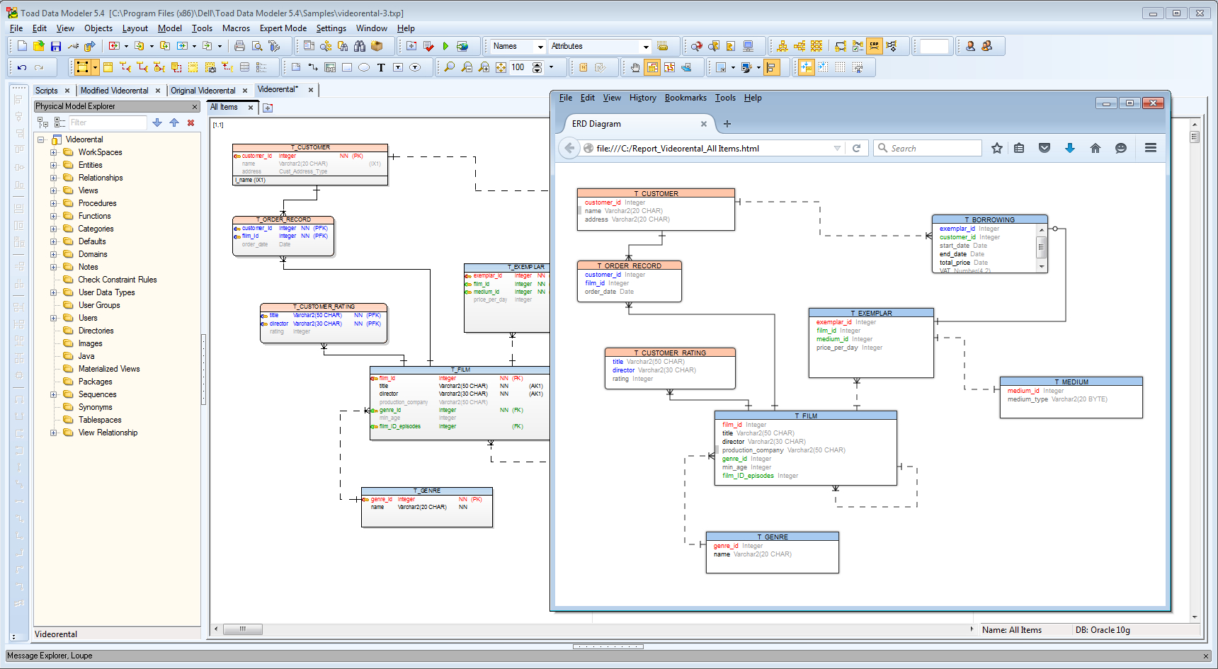 How To Generate Er Diagram To Web Page in Er Diagram Toad