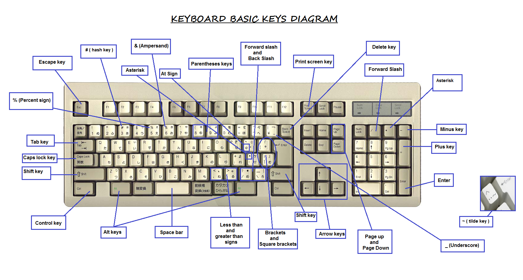 Diagram Of A Keyboard And Its Functions