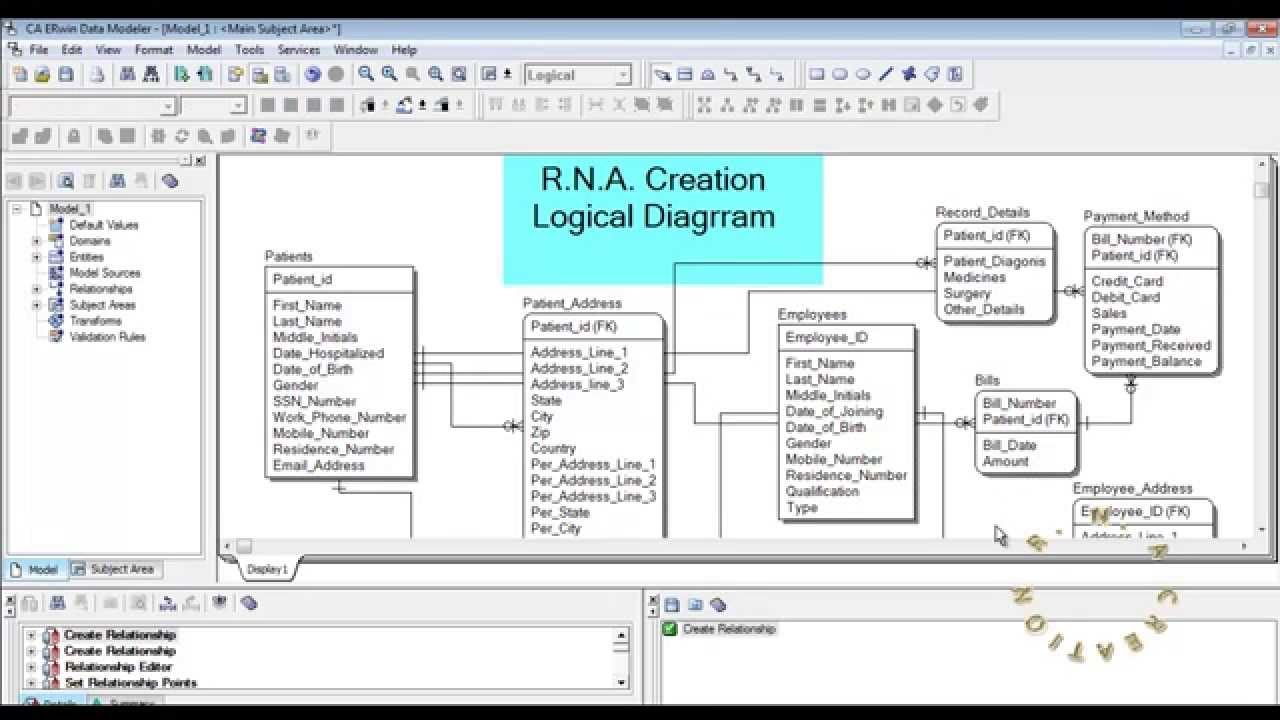 Logical Model - Hospital System - Erwin Data Modeler with regard to Erwin Data Modeling Tool