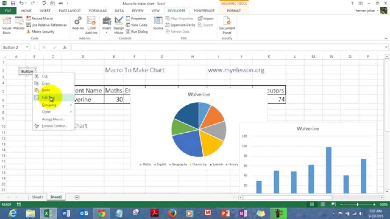 Macro To Create Charts In Excel regarding Er Diagram Excel