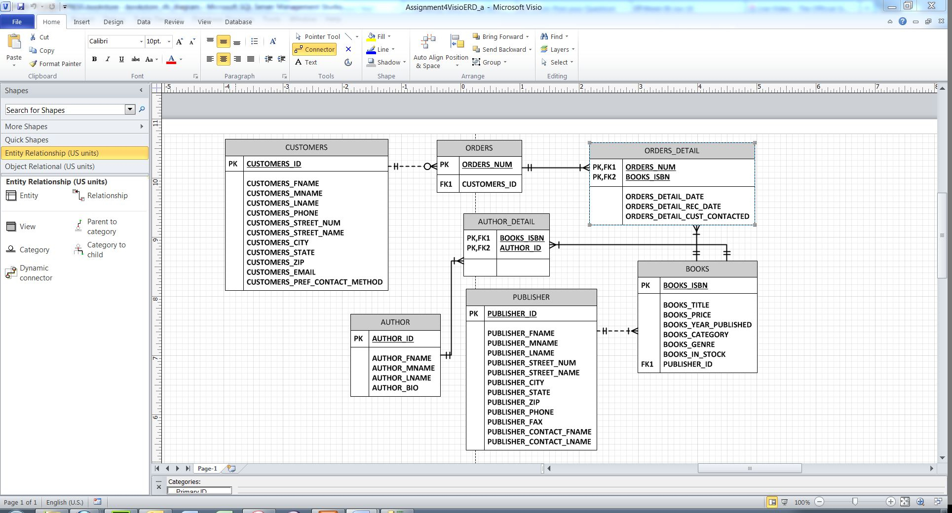 Sample Erd I Created In Visio… | Nsweeney Learning in Er Diagram Visio 2013