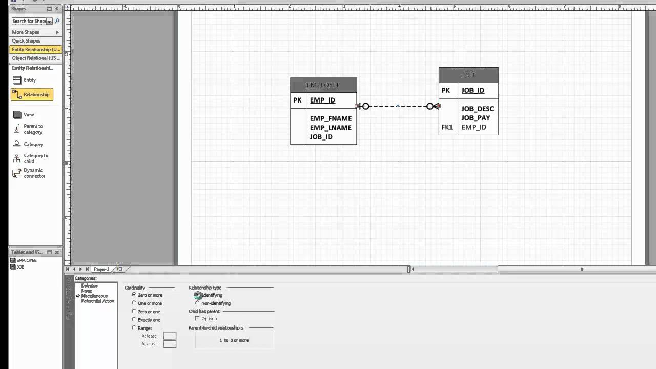 Visio 2010 Crows Foot Erd for Er Diagram One To Many Arrow