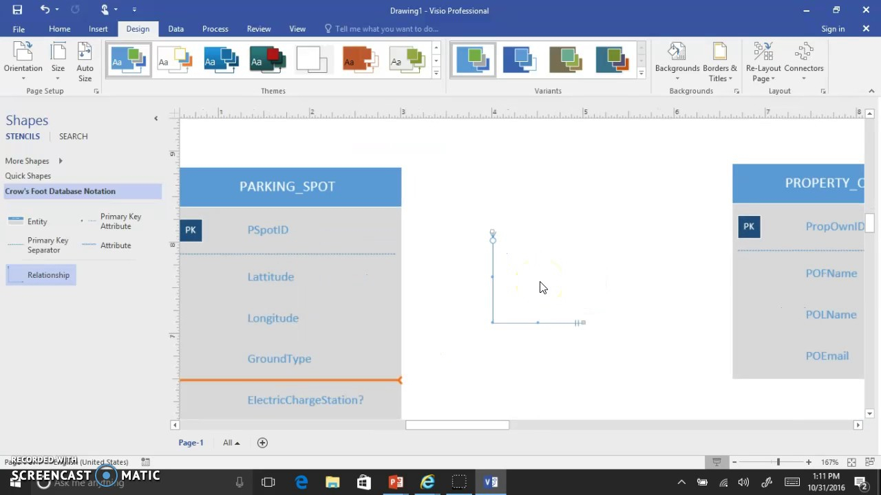 Visio 2016 Crows Foot Erd Interface Demo V2 intended for Er Diagram Using Visio 2016