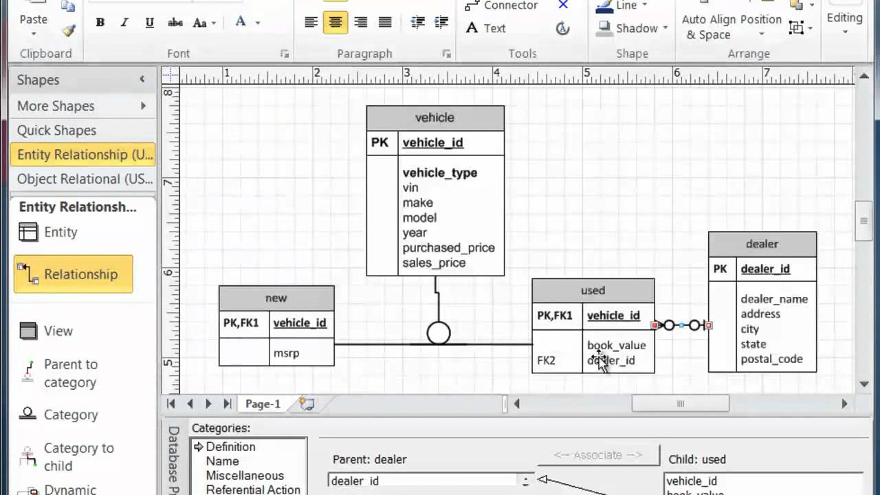 Visio Subtype Supertype Modeling throughout Er Diagram Visio 2016