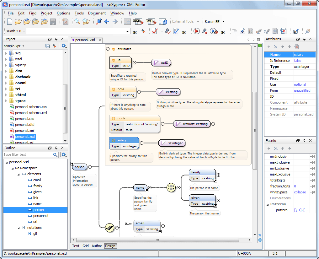 Visual Xml Schema Diagram Editor (Design Mode) with Er Diagram To Xml Schema Example