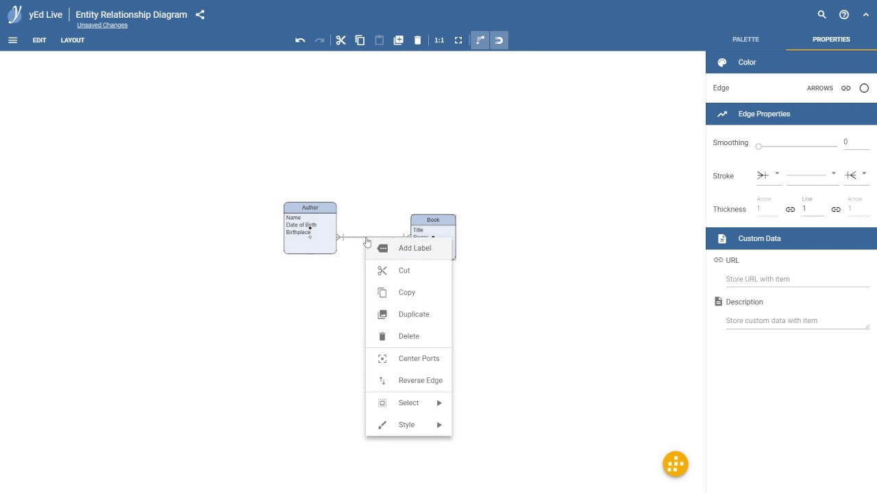 Yed Live: Entity Relationship Diagram With Martin Notation regarding Entity Relationship Diagram Arrows