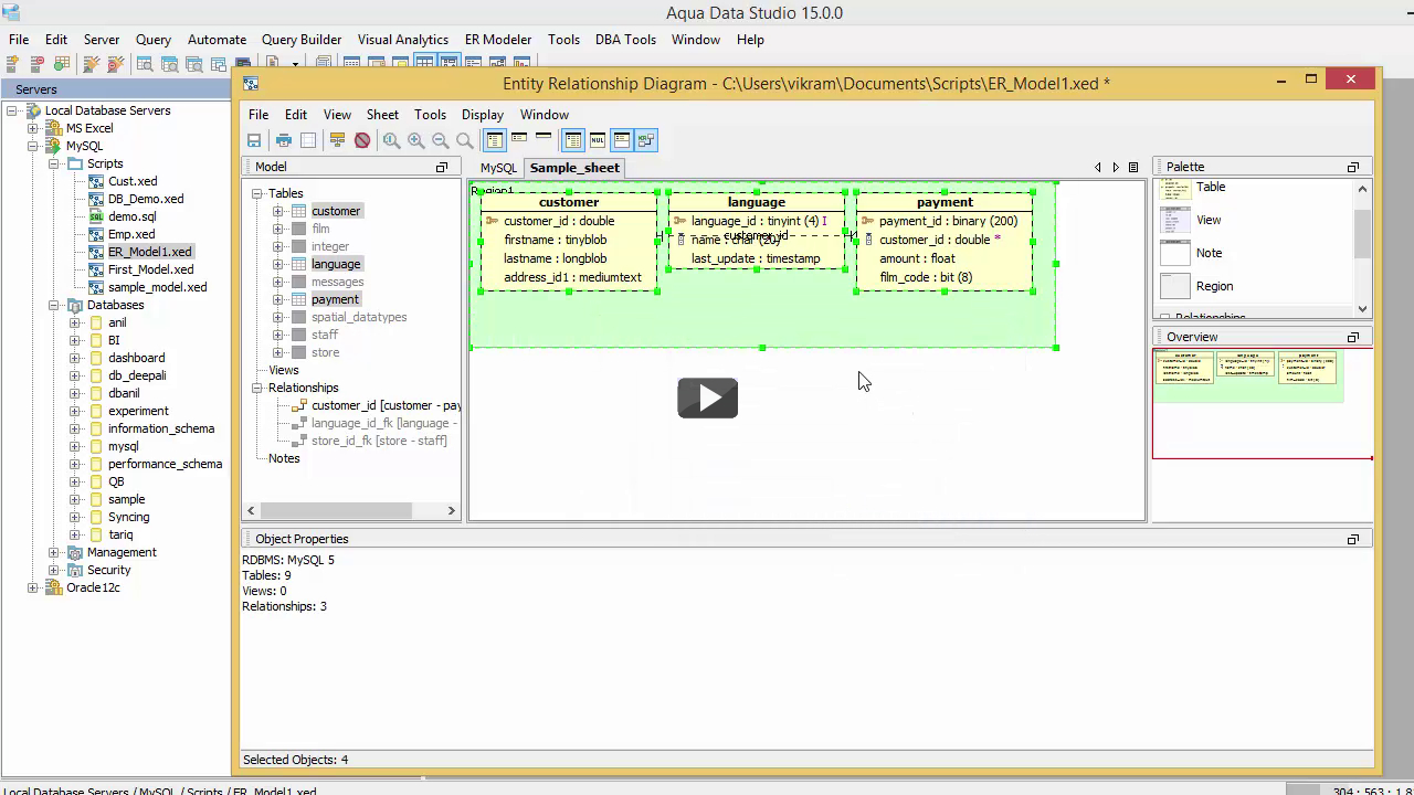 Entity Relationship Modeler Basic Demo For Aqua Data Studio throughout Er Modeler