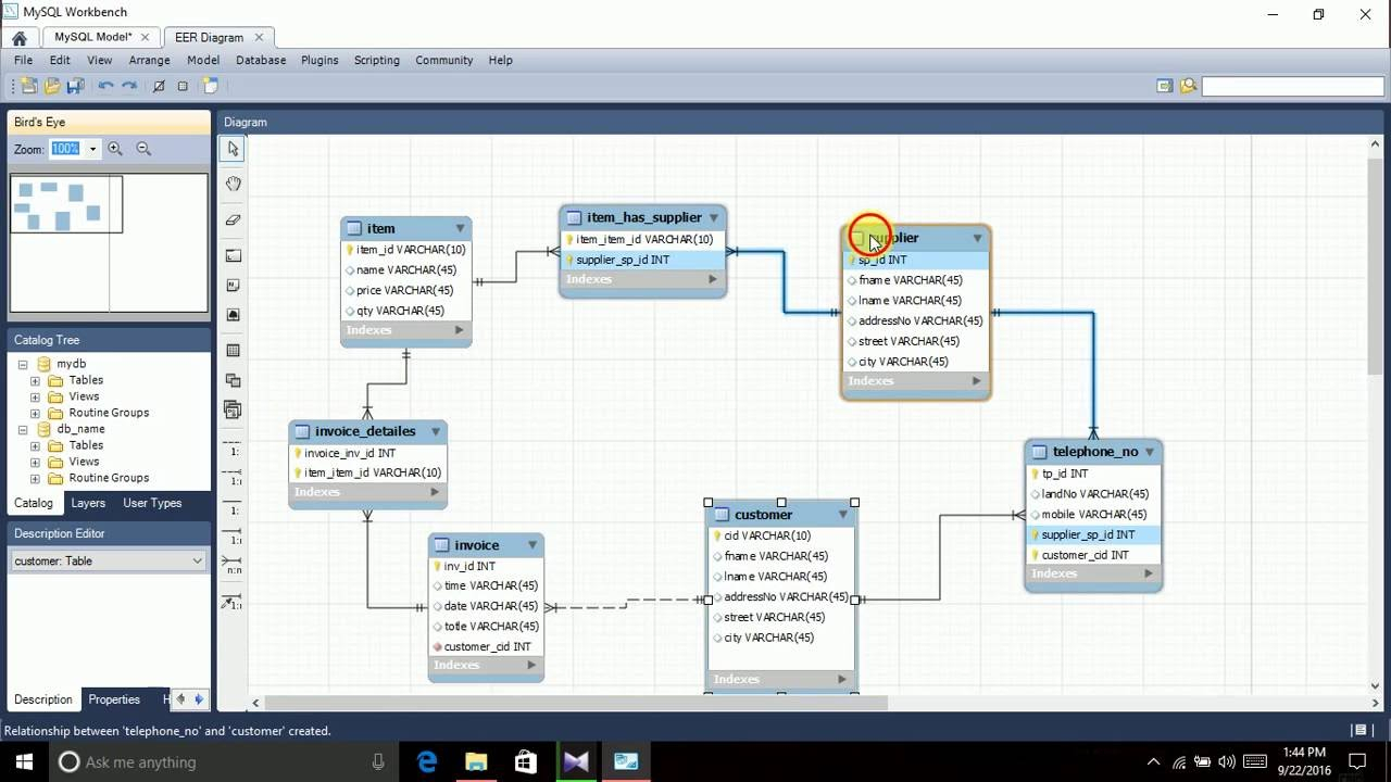 Err диаграмма в mysql workbench