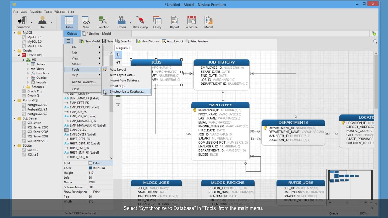 associative entity navicat data modeler