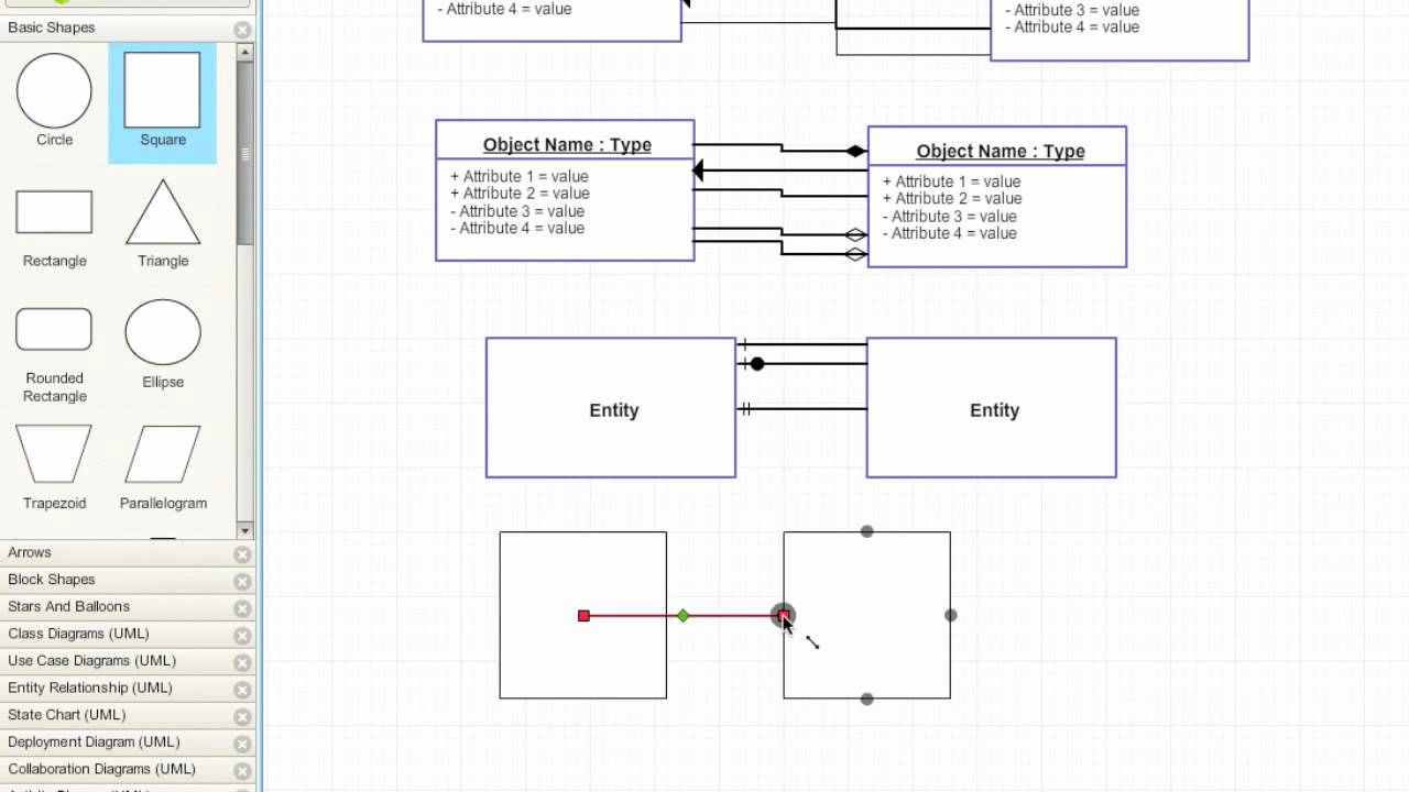 Multiple Connectors Between Shapes In Creately with regard to Er Diagram Connectors