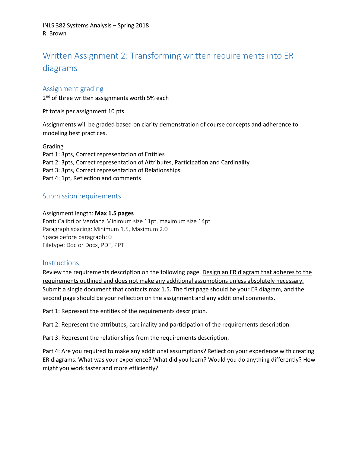 Written Assignment 2 - Regarding Er Diagram Drawing, Boat within Er Diagram Assumptions