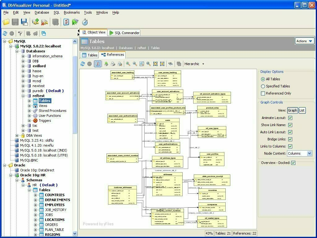 Dbvisualizer как построить диаграмму