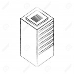 Database Center Server Storage Technology Vector Illustration.. With Drawing Database
