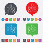 Database Sign Icon. Relational Database Schema Symbol. Speech Bubbles  Information Icons. 24 Colored Buttons. Vector Intended For Database Schema Symbols