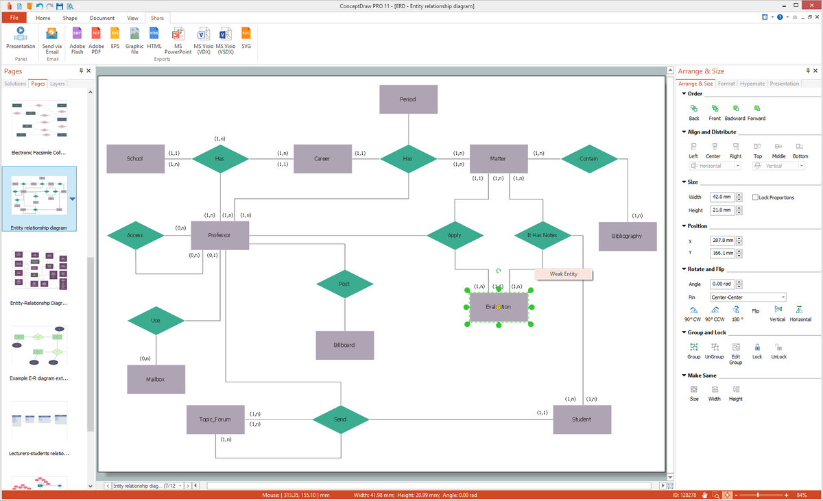 Entity Relationship Diagram Symbols | Professional Erd Drawing with Er Diagram 0..*