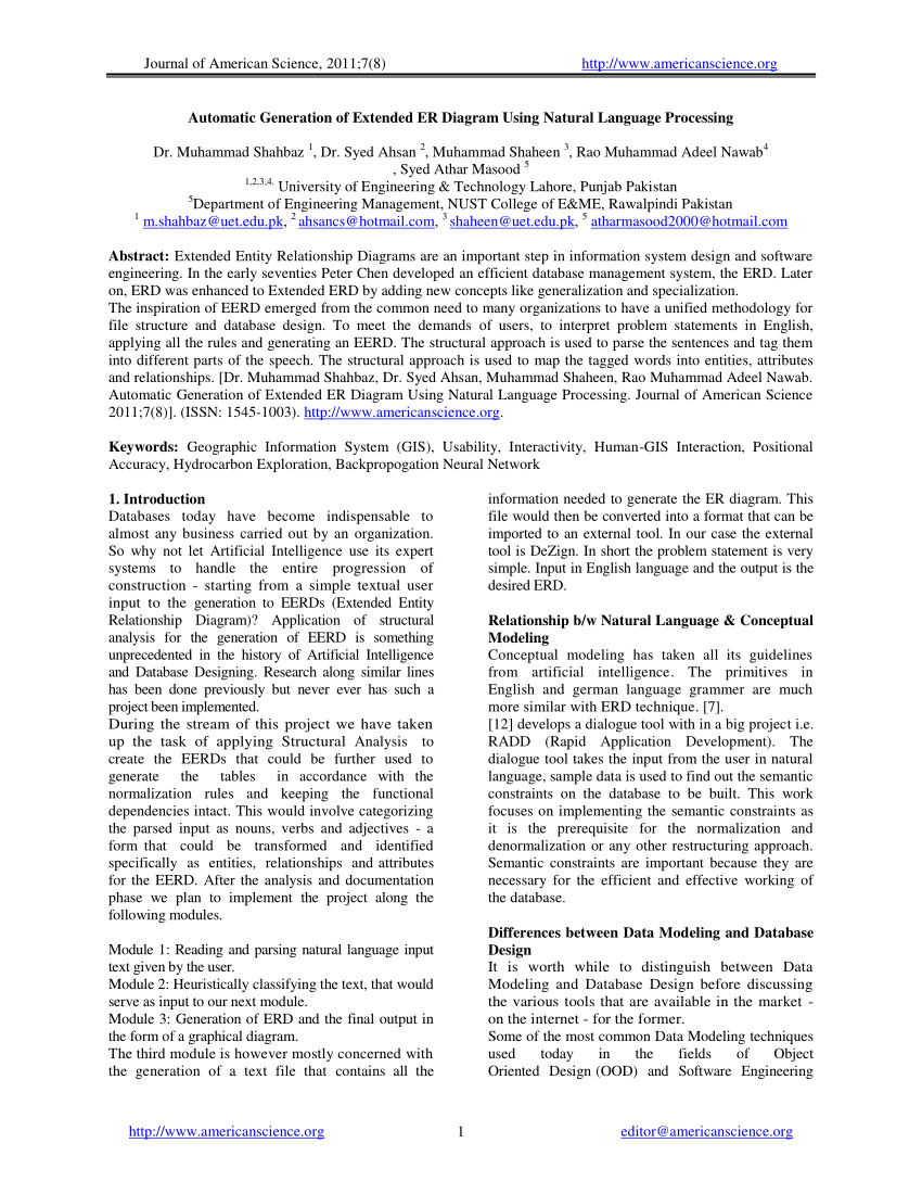 Pdf) Automatic Generation Of Extended Er Diagram Using for Er Diagram 7 Eleven