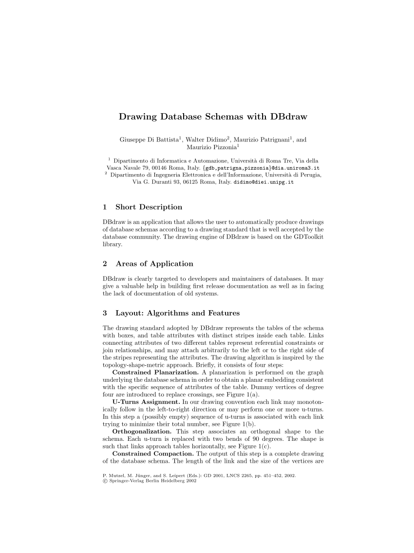 Pdf) Drawing Database Schemas With Dbdraw intended for Drawing Database