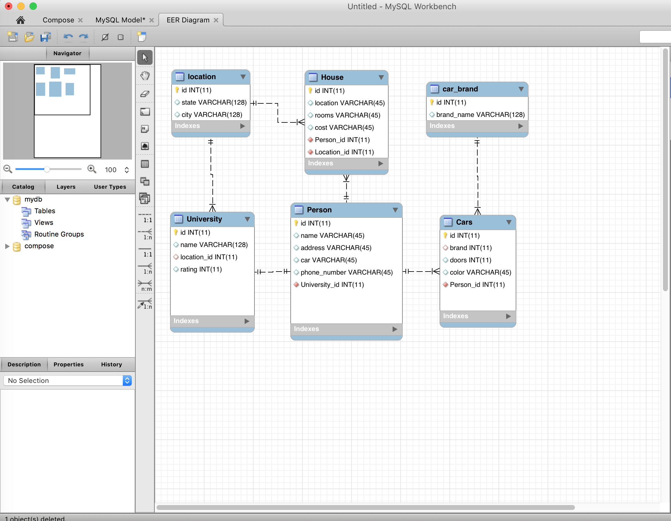 mysql workbench create database