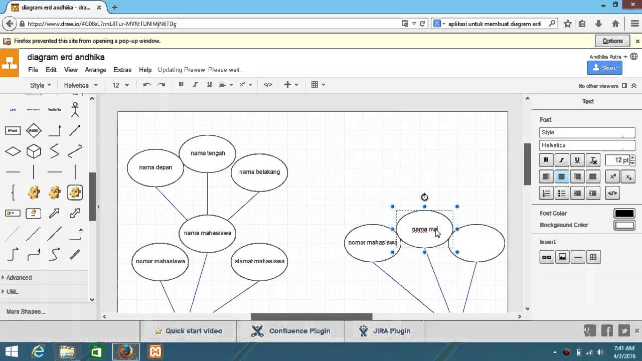 Diagram Erd (Menggunakan Draw.io) Andhika R4Y - Youtube