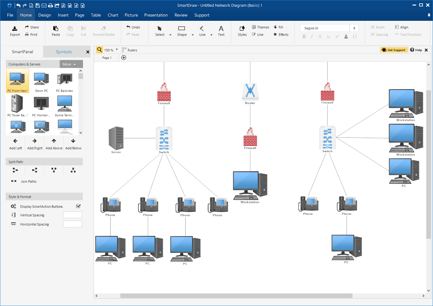 Drawing Diagrams Smartdraw Network Diagram Base Website