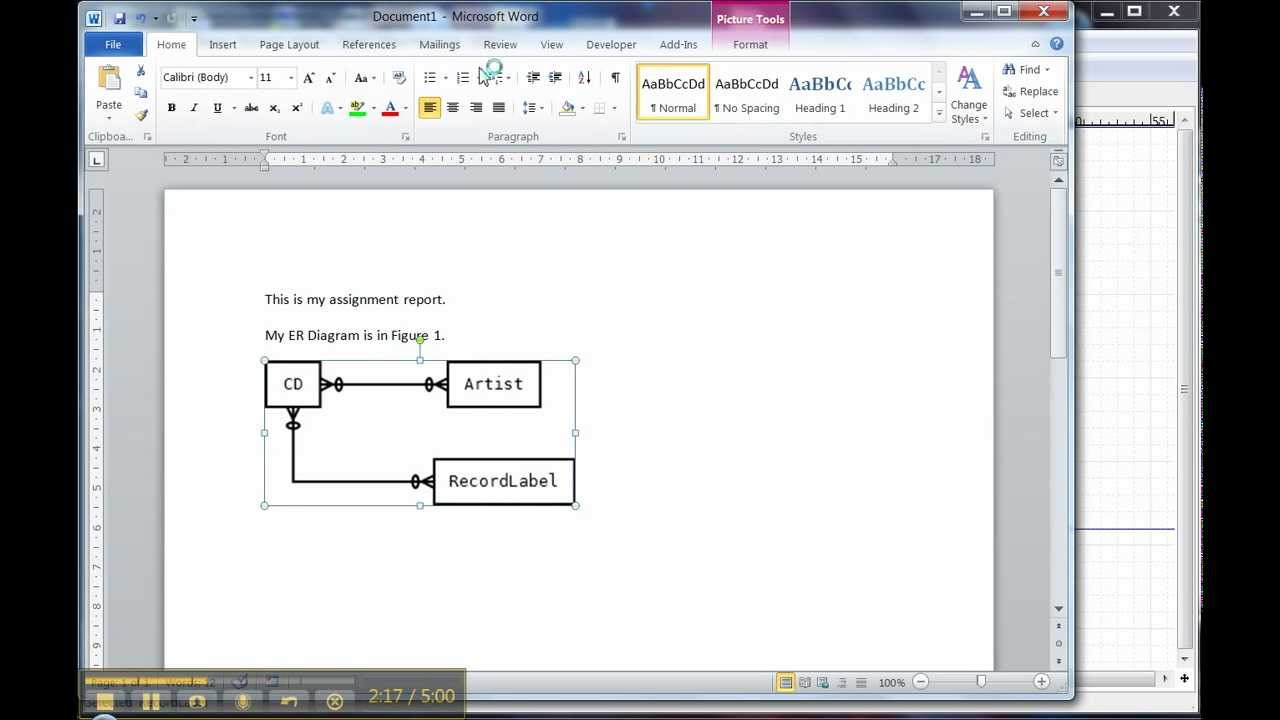 Er Diagram In Dia 3 Of 3: Using The Diagram In Word