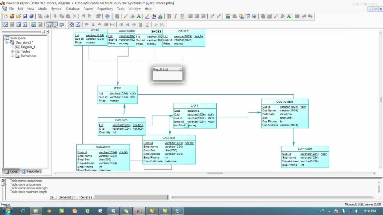 Generating Database From Powerdesigner To Sql Server