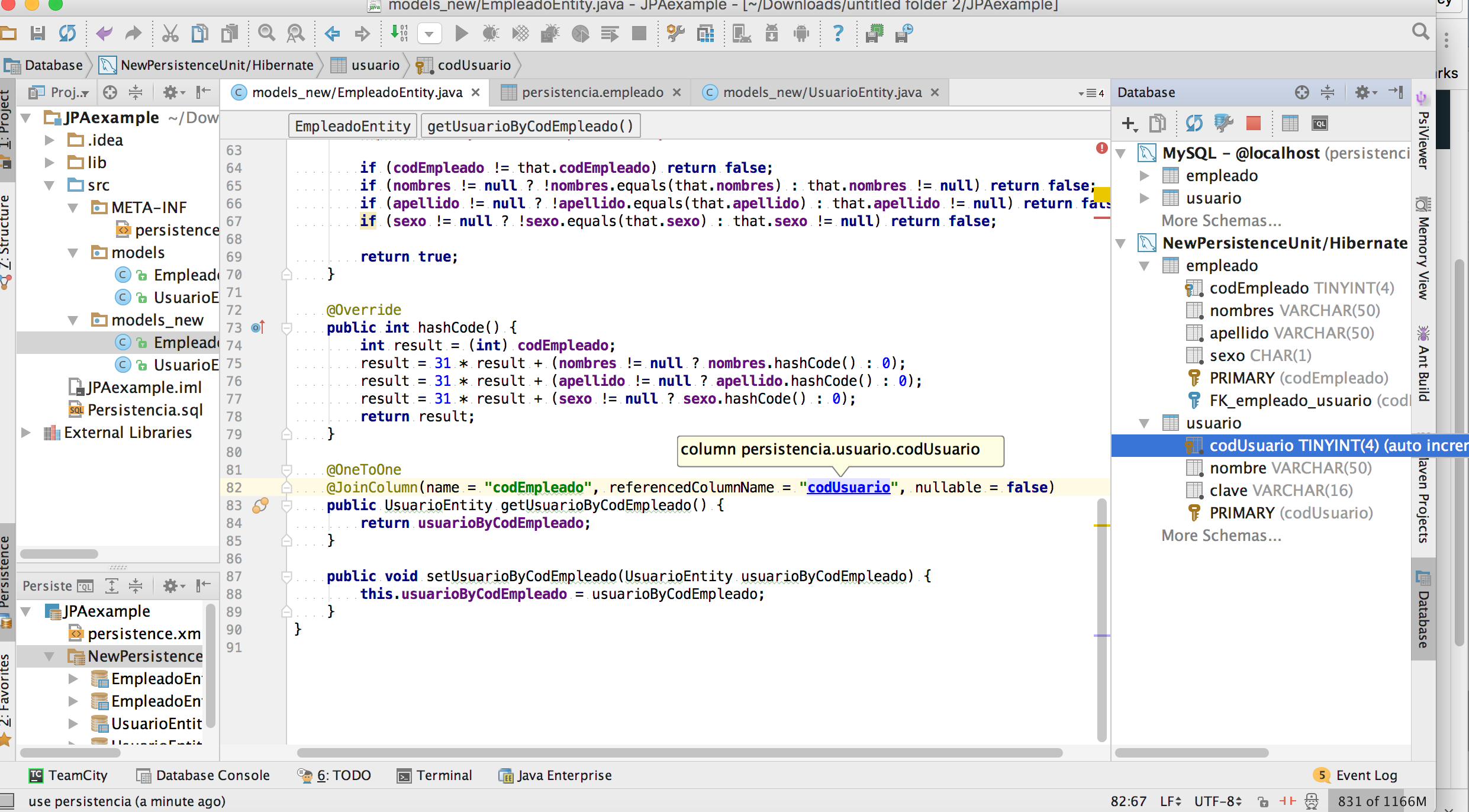 Hibernate Entities Generated Using Intellij Have No Foreign