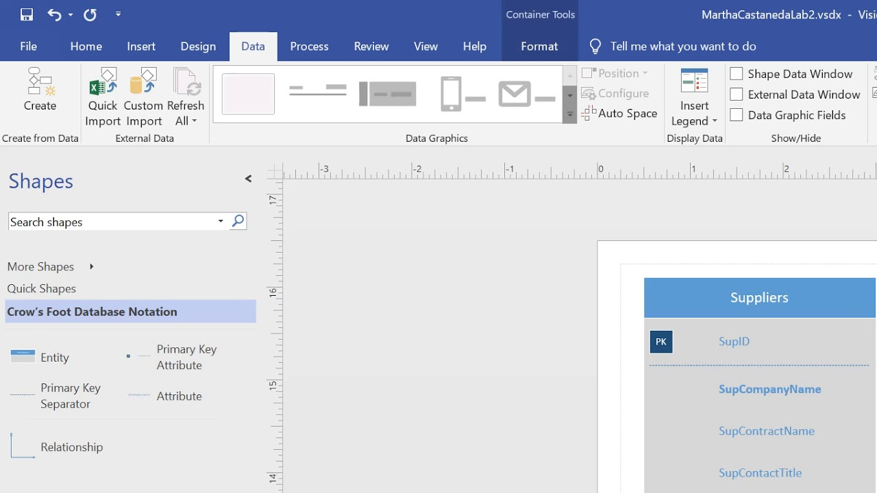 How To Create Data Types In Ms Visio 2016 Entity Relationship Diagrams