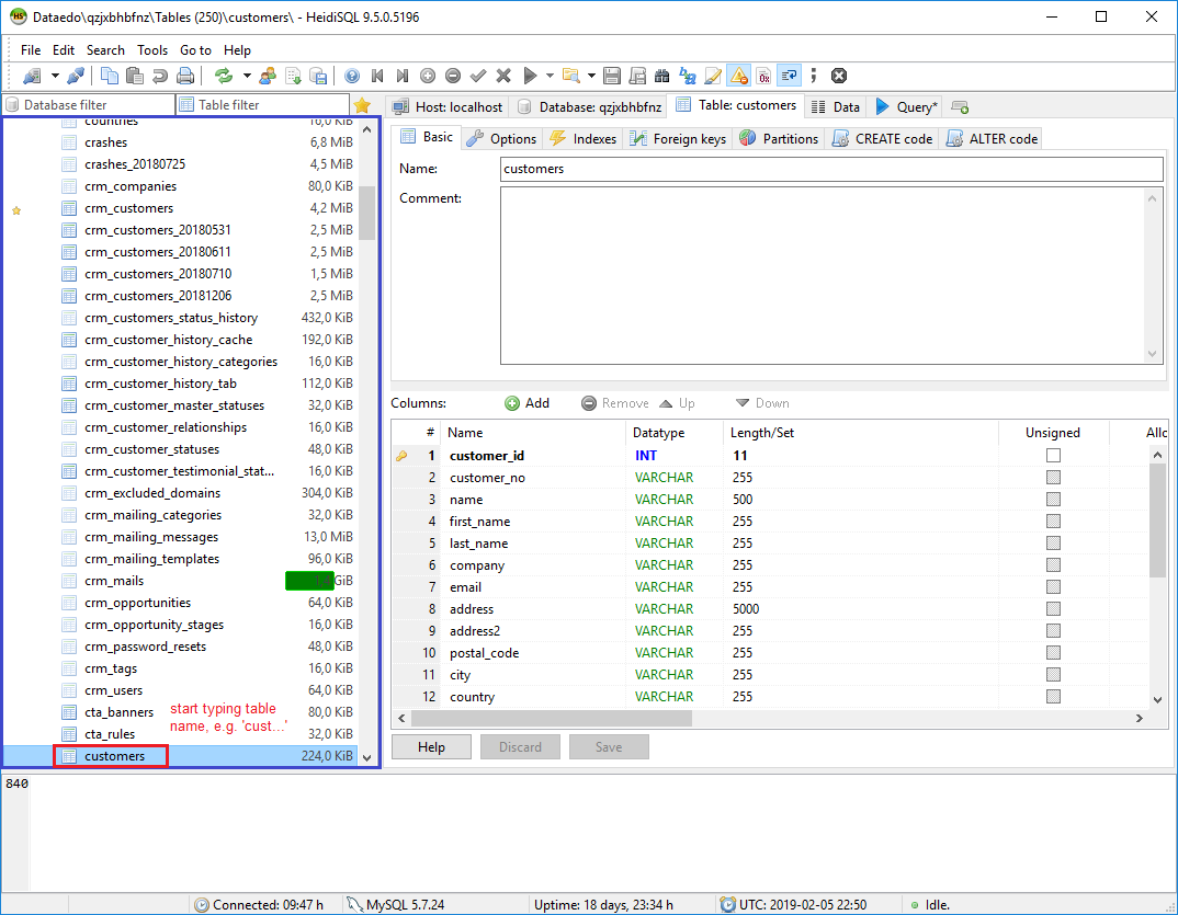 How To Find Table In A Database With Heidisql - Heidisql