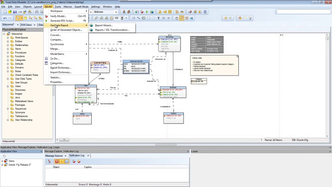 How To Generate Ddl Scripts And Reports In Toad Data Modeler