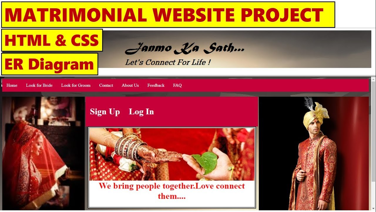 Matrimonial Website || Html &amp;amp; Css || Website Project || Block &amp;amp; Er Diagrams  || Site Map || Ppt